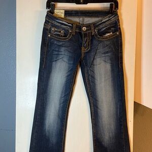 Stylish Boot Cut Jeans in Dark Blue